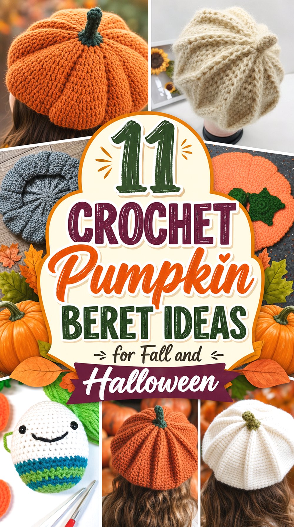 Crochet Pumpkin Beret Ideas for Fall and Halloween