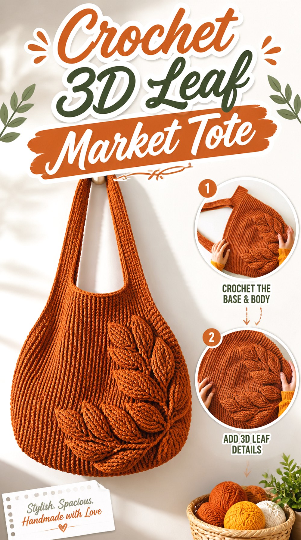 Crochet D Leaf Market Tote