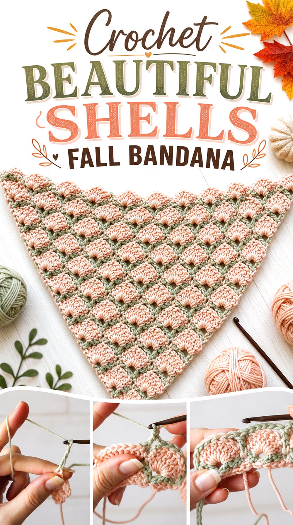 Crochet Beautiful Shells Fall Bandana