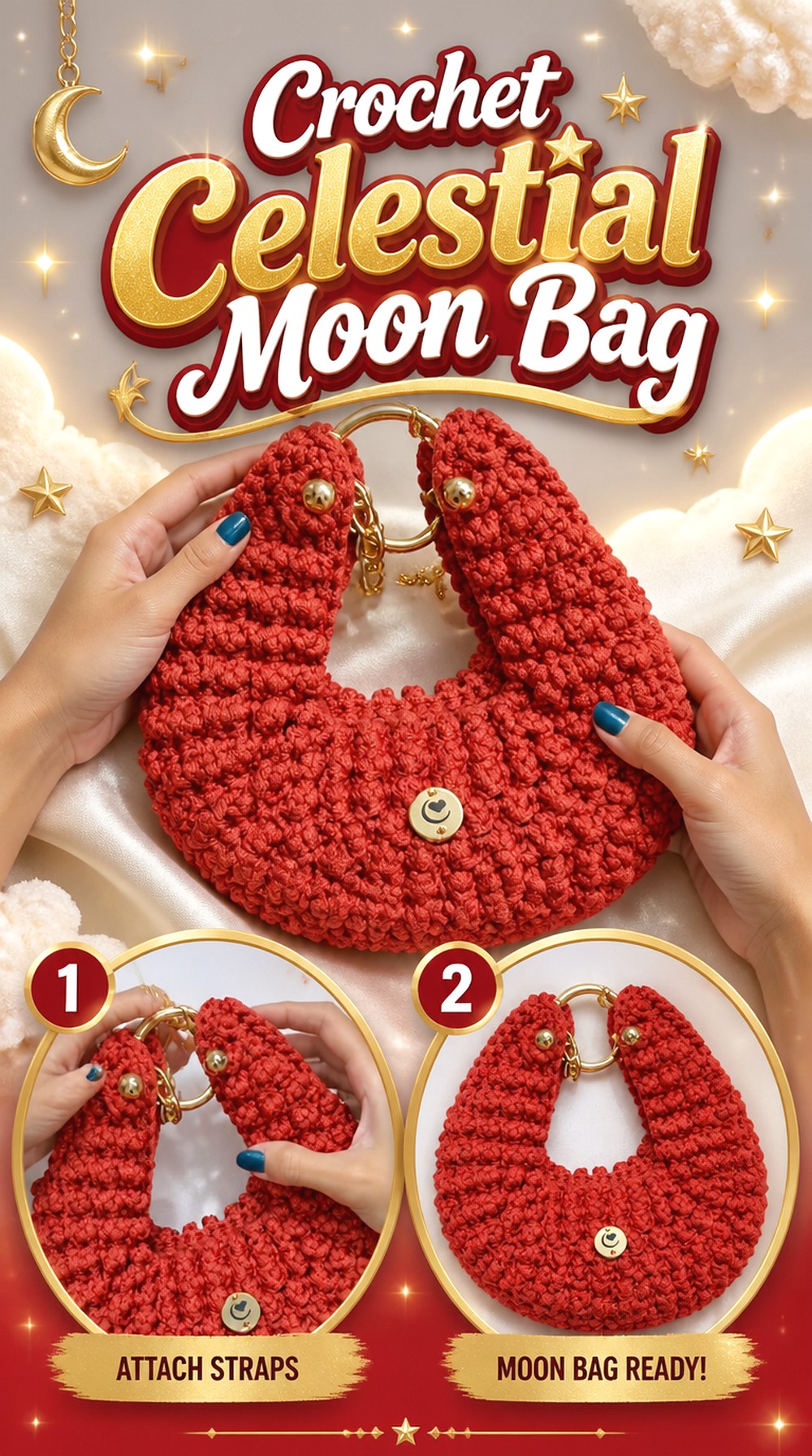 Crochet Celestial Moon Bag