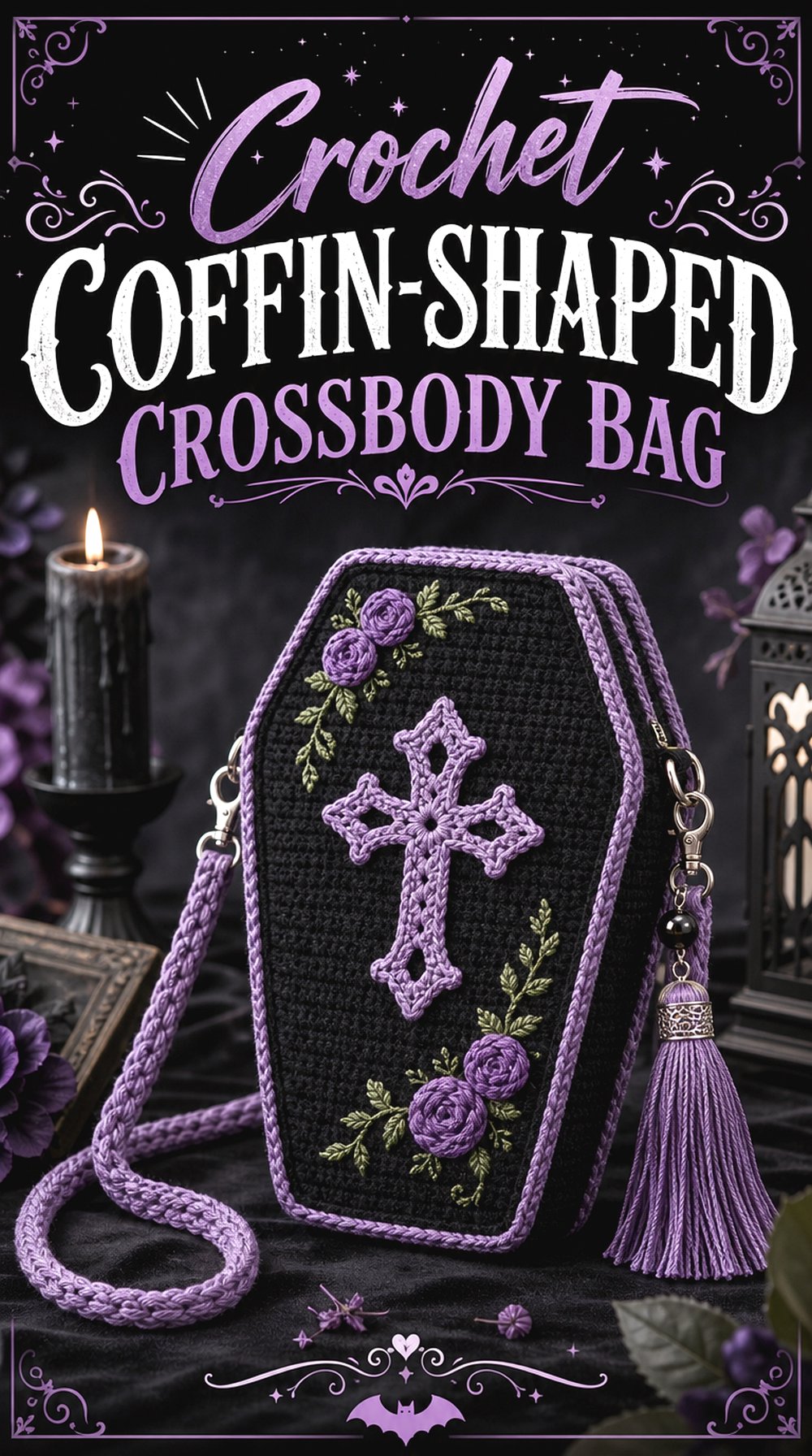 Crochet Coffin Shaped Crossbody Bag