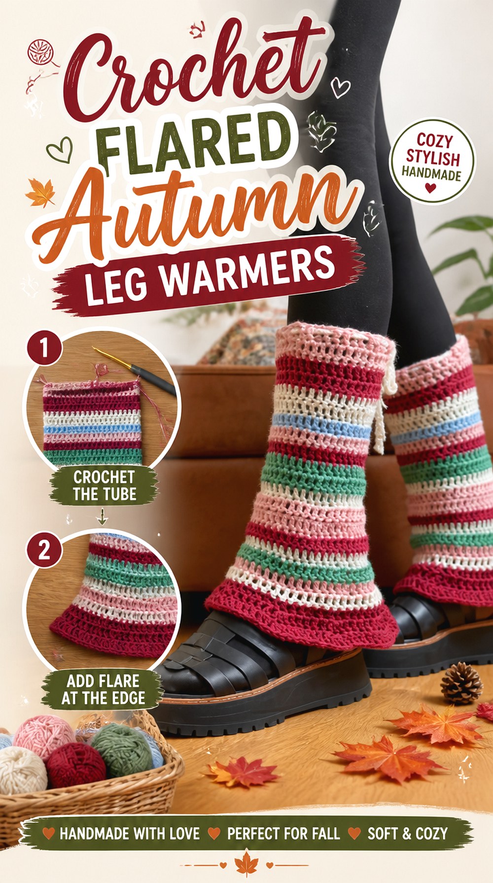 Crochet Flared Autumn Leg Warmers