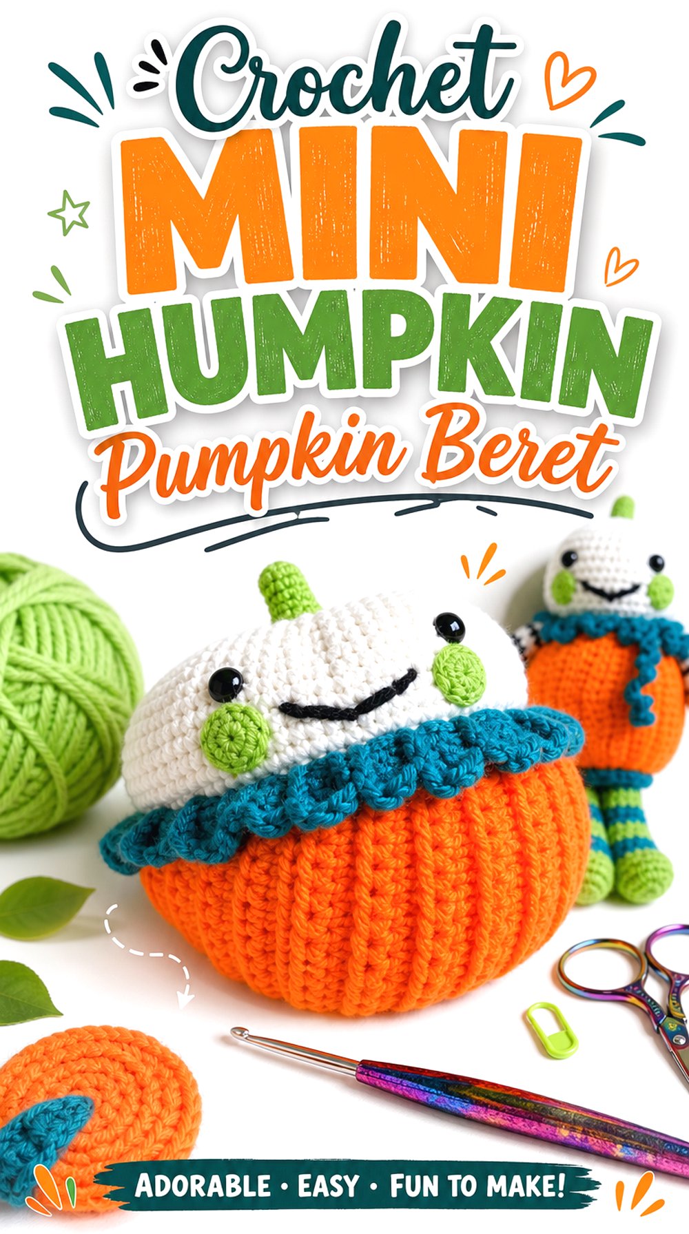 Crochet Mini Humpkin Pumpkin Beret