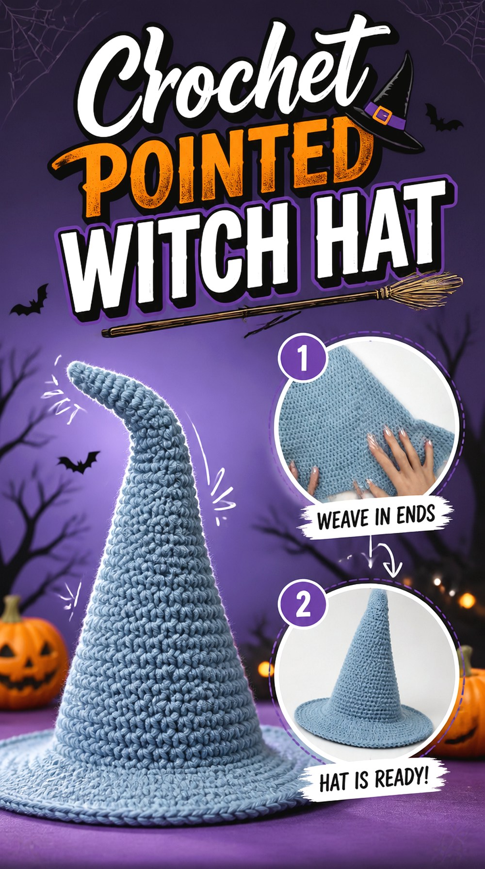Crochet Pointed Witch Hat