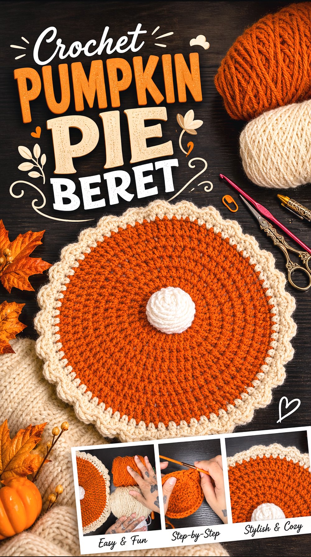 Crochet Pumpkin Pie Beret