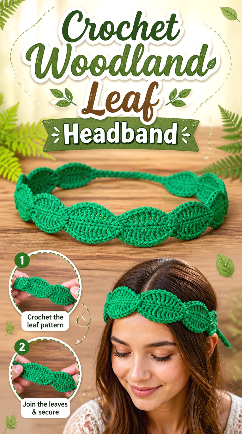 Crochet Woodland Leaf Headband