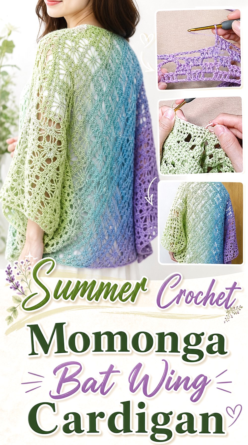 Summer Crochet Momonga Bat Wing Cardigan