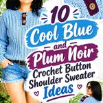10 Cool Blue and Plum Noir Crochet Button Shoulder Sweater Ideas