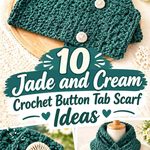 10 Jade and Cream Crochet Button Tab Scarf Ideas