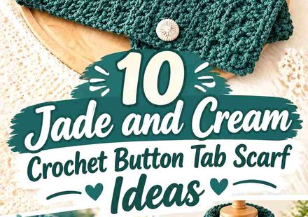 10 Jade and Cream Crochet Button Tab Scarf Ideas
