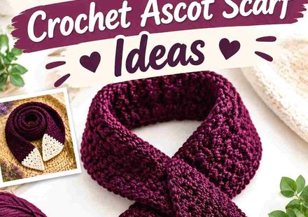 13 Plum Noir and Cream Crochet Ascot Scarf Ideas