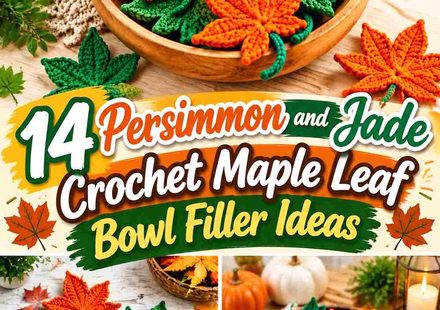 14 Persimmon and Jade Crochet Maple Leaf Bowl Filler Ideas
