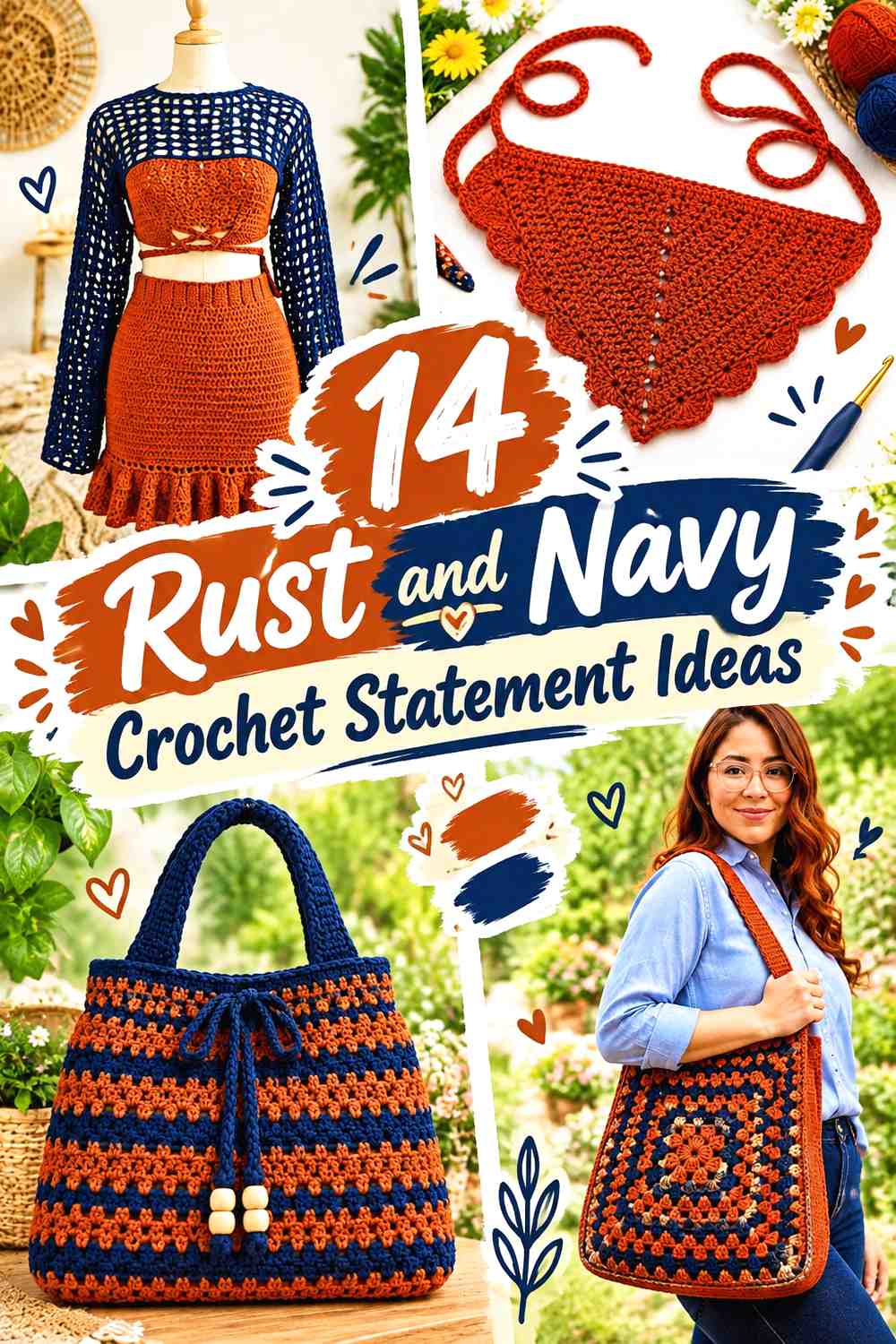 14 Rust and Navy Crochet Statement Ideas