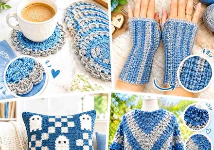 15 Cool Blue and Soft Gray Crochet Color Harmony