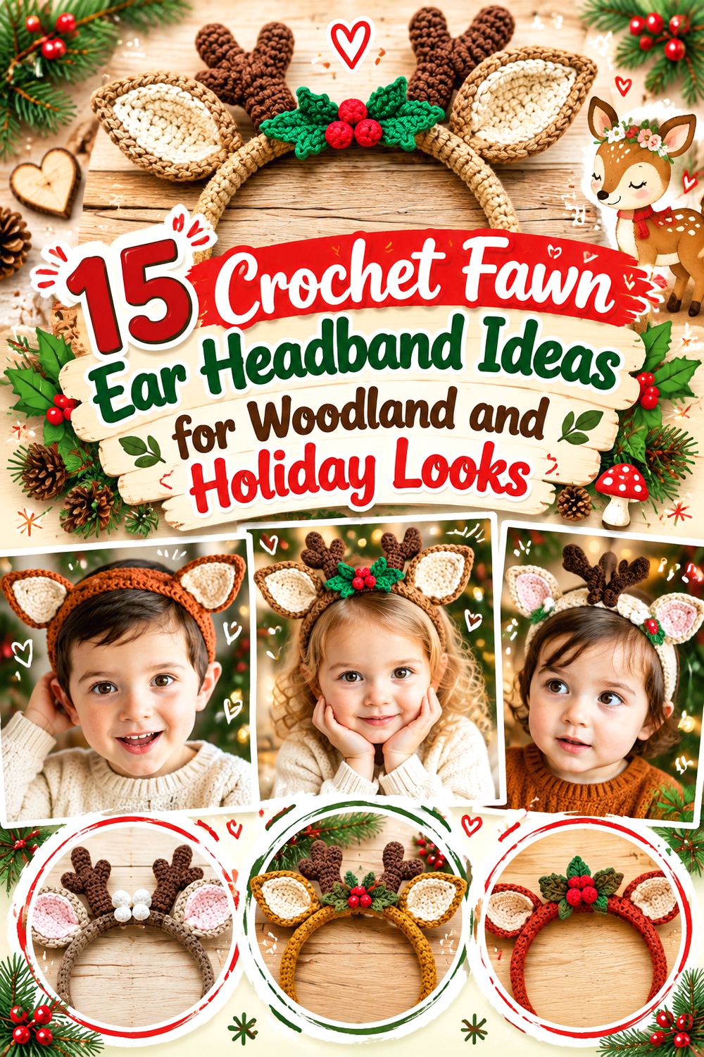 Crochet Fawn Ear Headband Ideas for Woodland and Holiday Looks