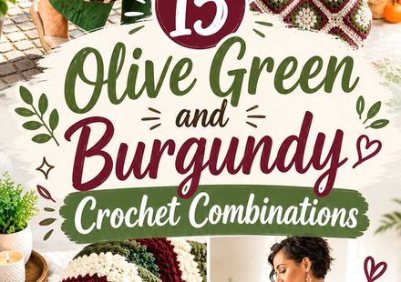 15 Olive Green and Burgundy Crochet Combinations