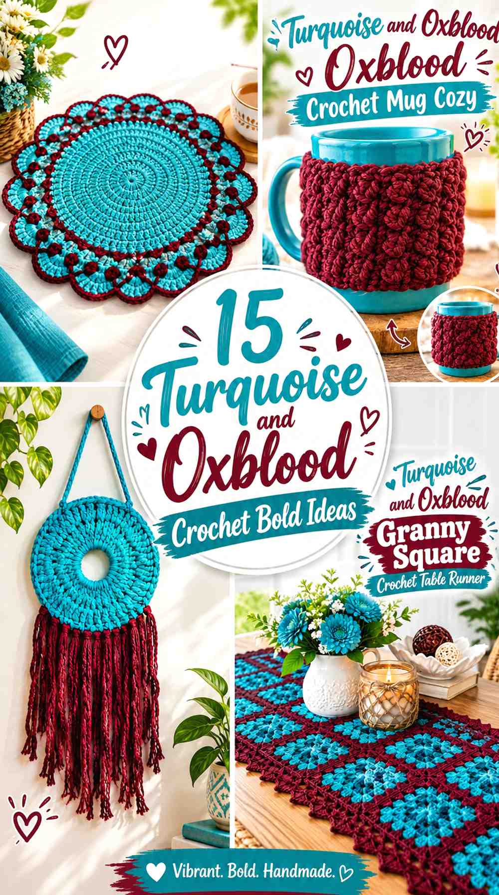 15 Turquoise and Oxblood Crochet Bold Ideas