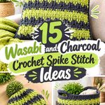 15 Wasabi and Charcoal Crochet Spike Stitch Ideas