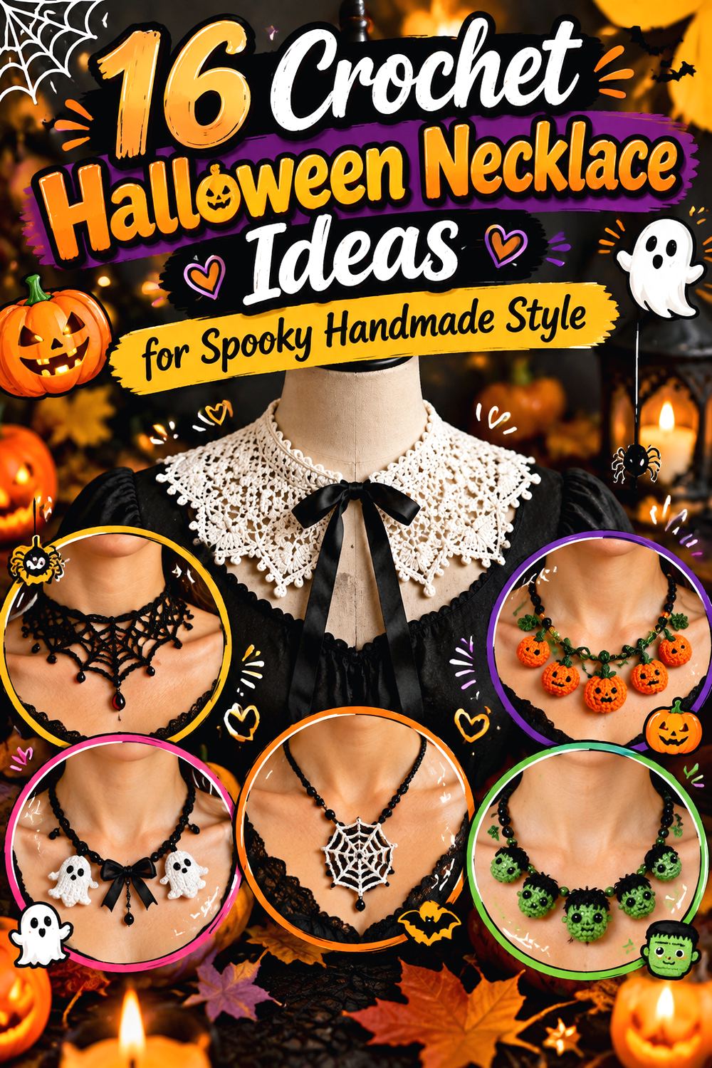Crochet Halloween Necklace Ideas for Spooky Handmade Style