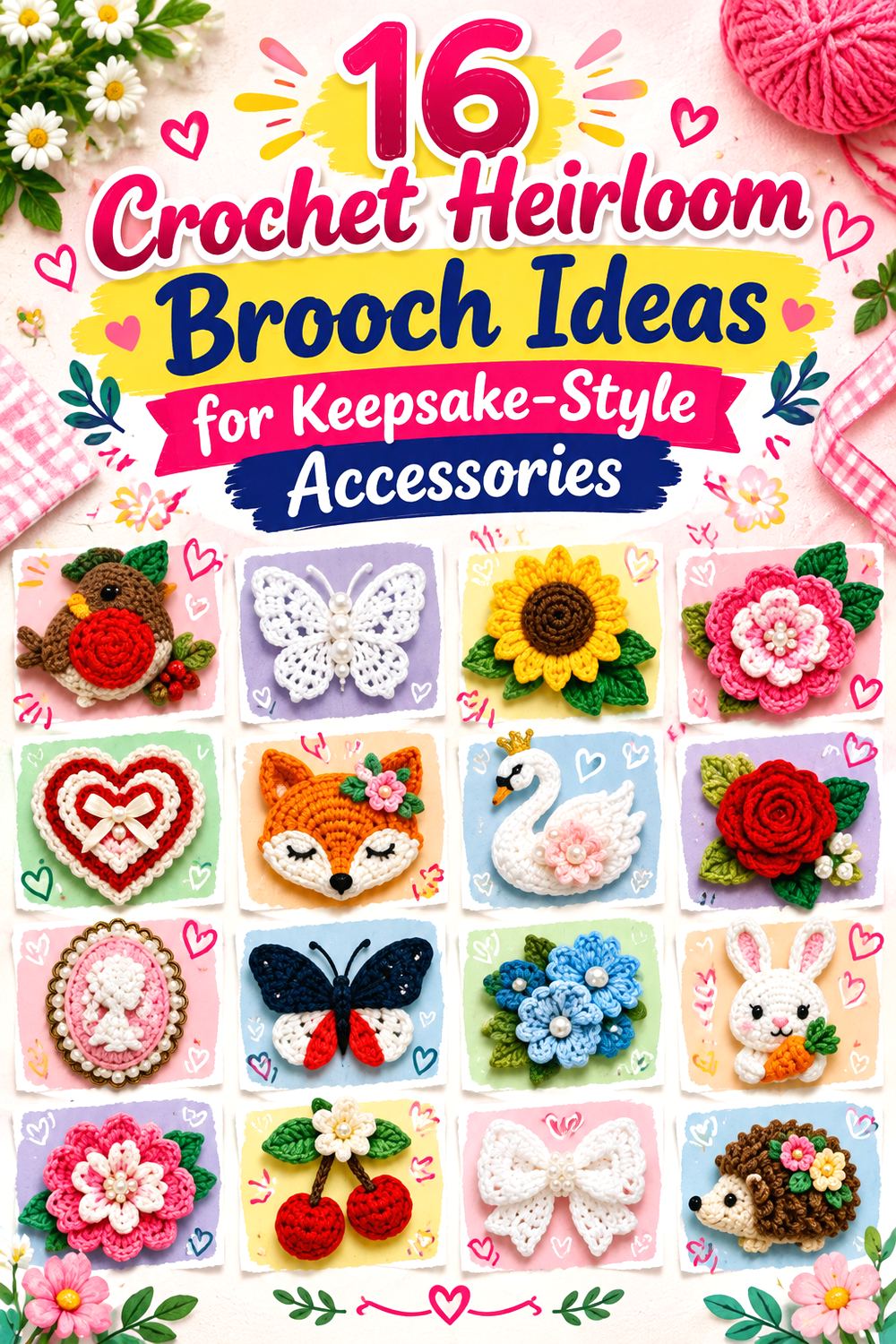 Crochet Heirloom Brooch Ideas for Keepsake Style Accessories