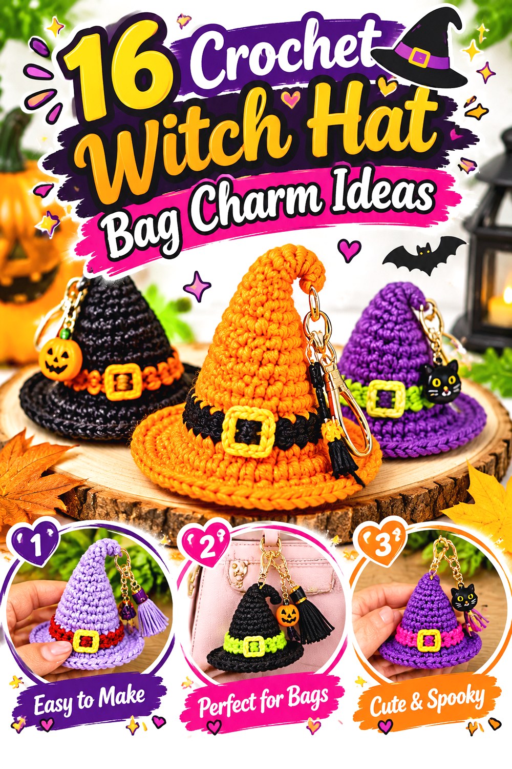 Crochet Witch Hat Bag Charm Ideas