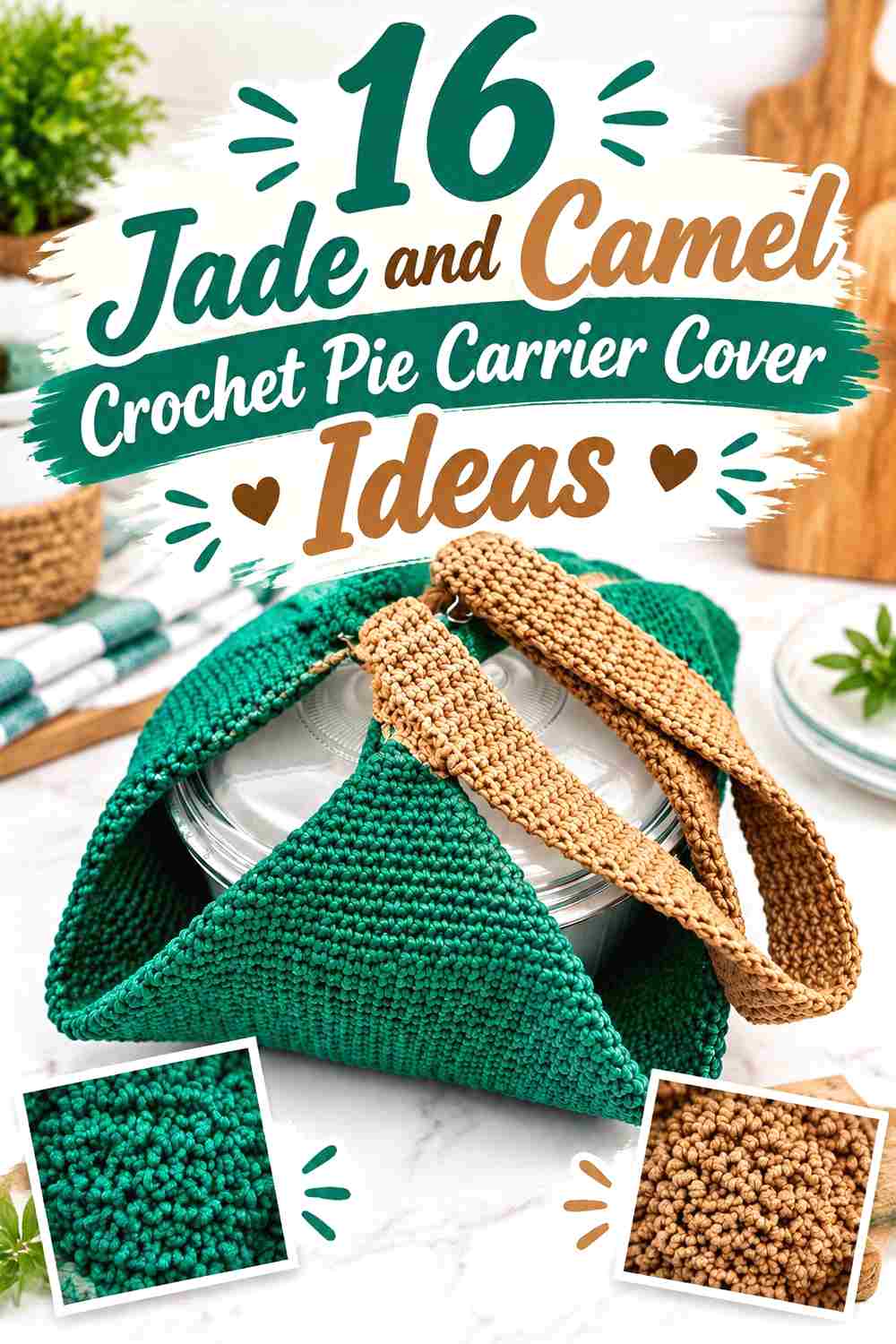 16 Jade and Camel Crochet Pie Carrier Cover Ideas