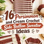16 Persimmon and Cream Crochet Side Button Sweater Ideas