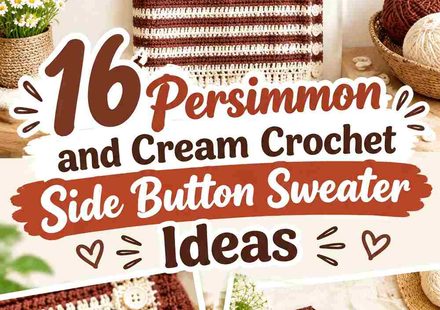 16 Persimmon and Cream Crochet Side Button Sweater Ideas