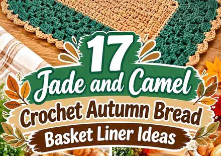 17 Jade and Camel Crochet Autumn Bread Basket Liner Ideas