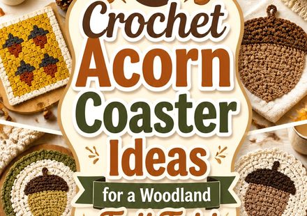 Crochet Acorn Coaster Ideas for a Woodland Fall Table