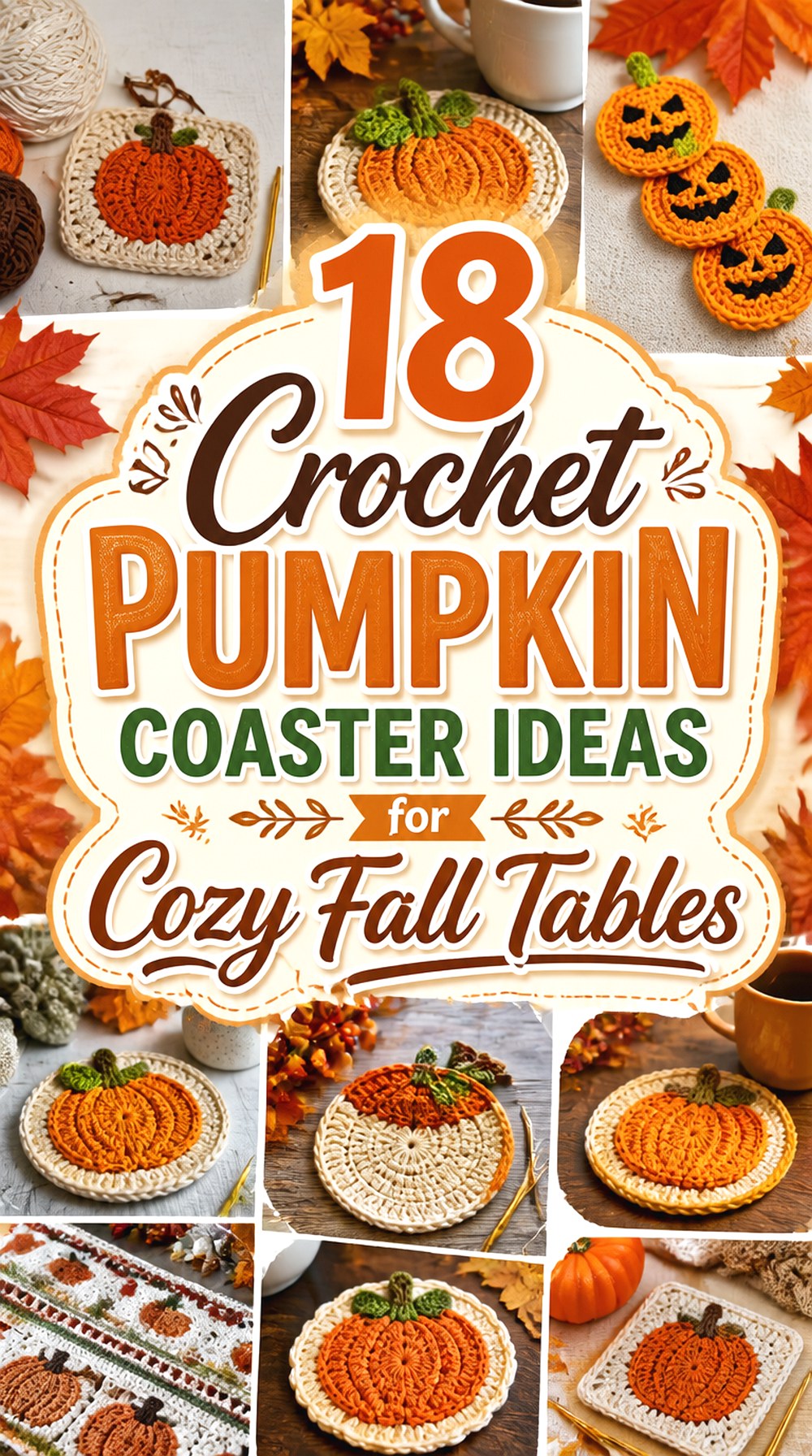 Crochet Pumpkin Coaster Ideas for Cozy Fall Tables
