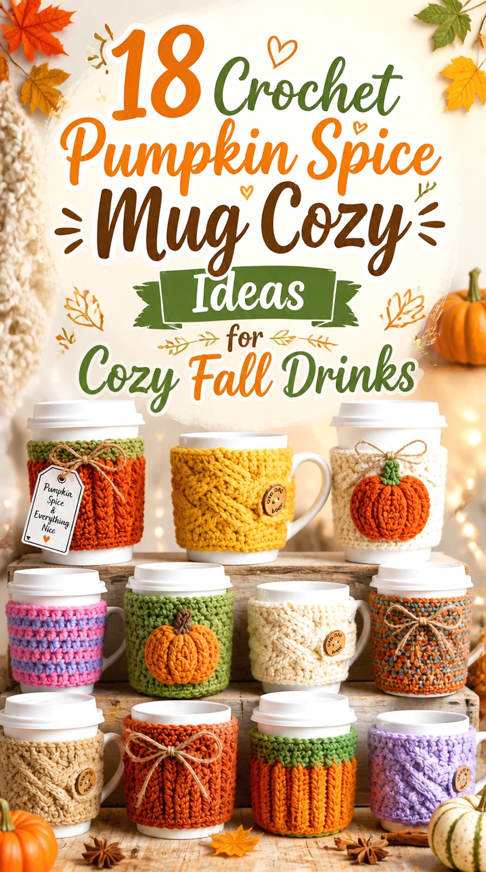 Crochet Pumpkin Spice Mug Cozy Ideas for Cozy Fall Drinks