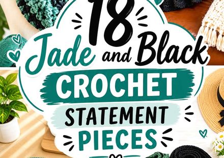 19 Jade and Black Crochet Statement Pieces