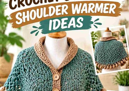 18 Jade and Camel Crochet Buttoned Shoulder Warmer Ideas