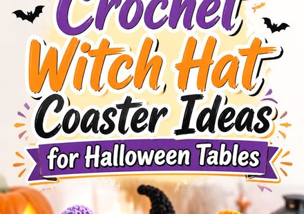 Crochet Witch Hat Coaster Ideas for Halloween Tables