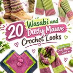 20 Wasabi and Dusty Mauve Crochet Looks