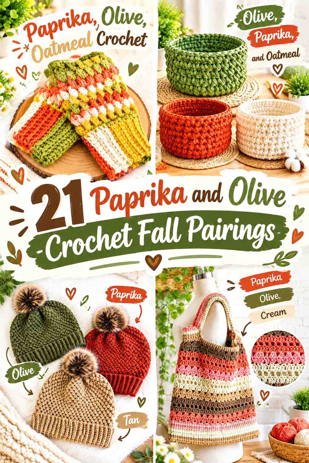 21 Paprika and Olive Crochet Fall Pairings