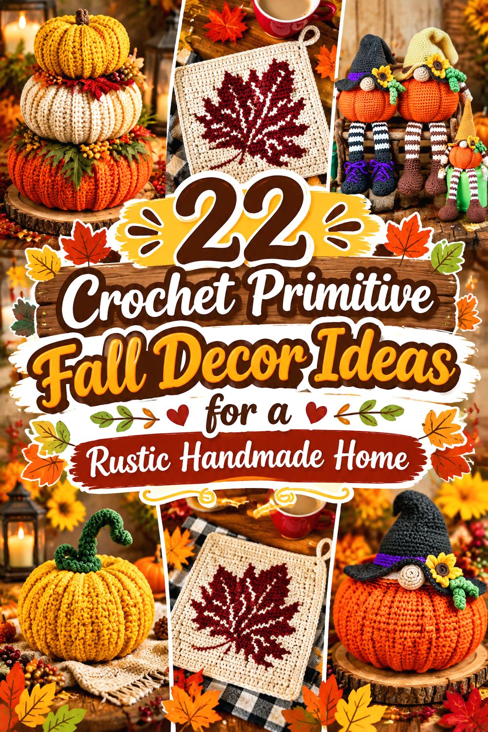 Crochet Primitive Fall Decor Ideas for a Rustic Handmade Home