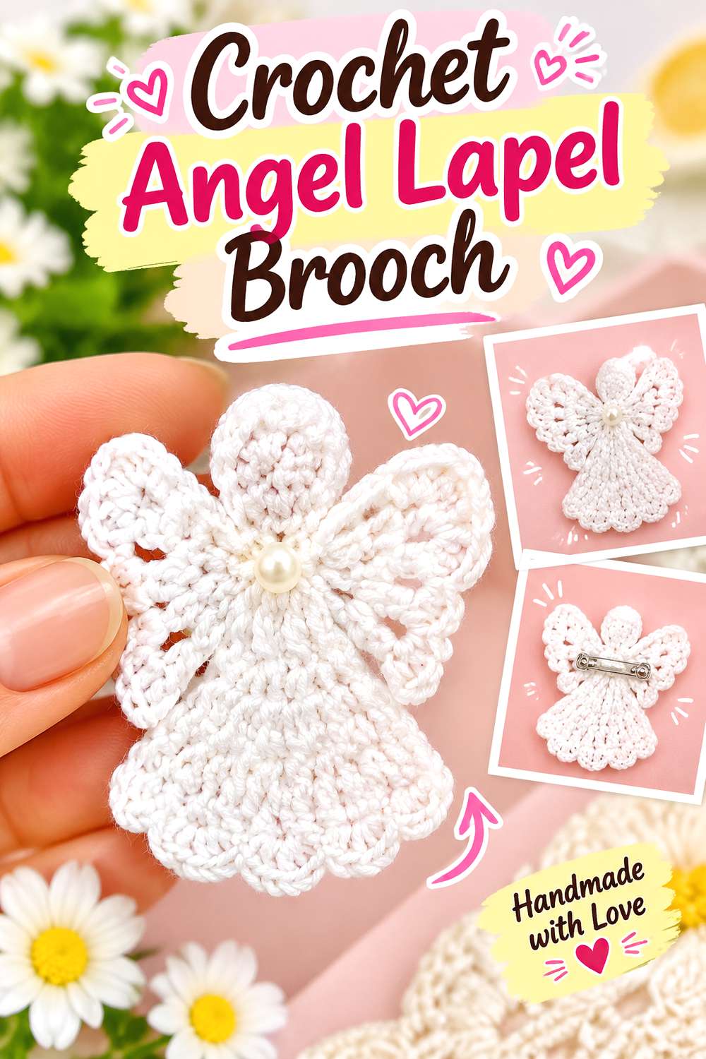 Crochet Angel Lapel Brooch