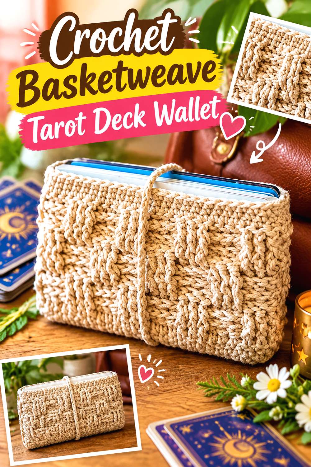 Crochet Basketweave Tarot Deck Wallet