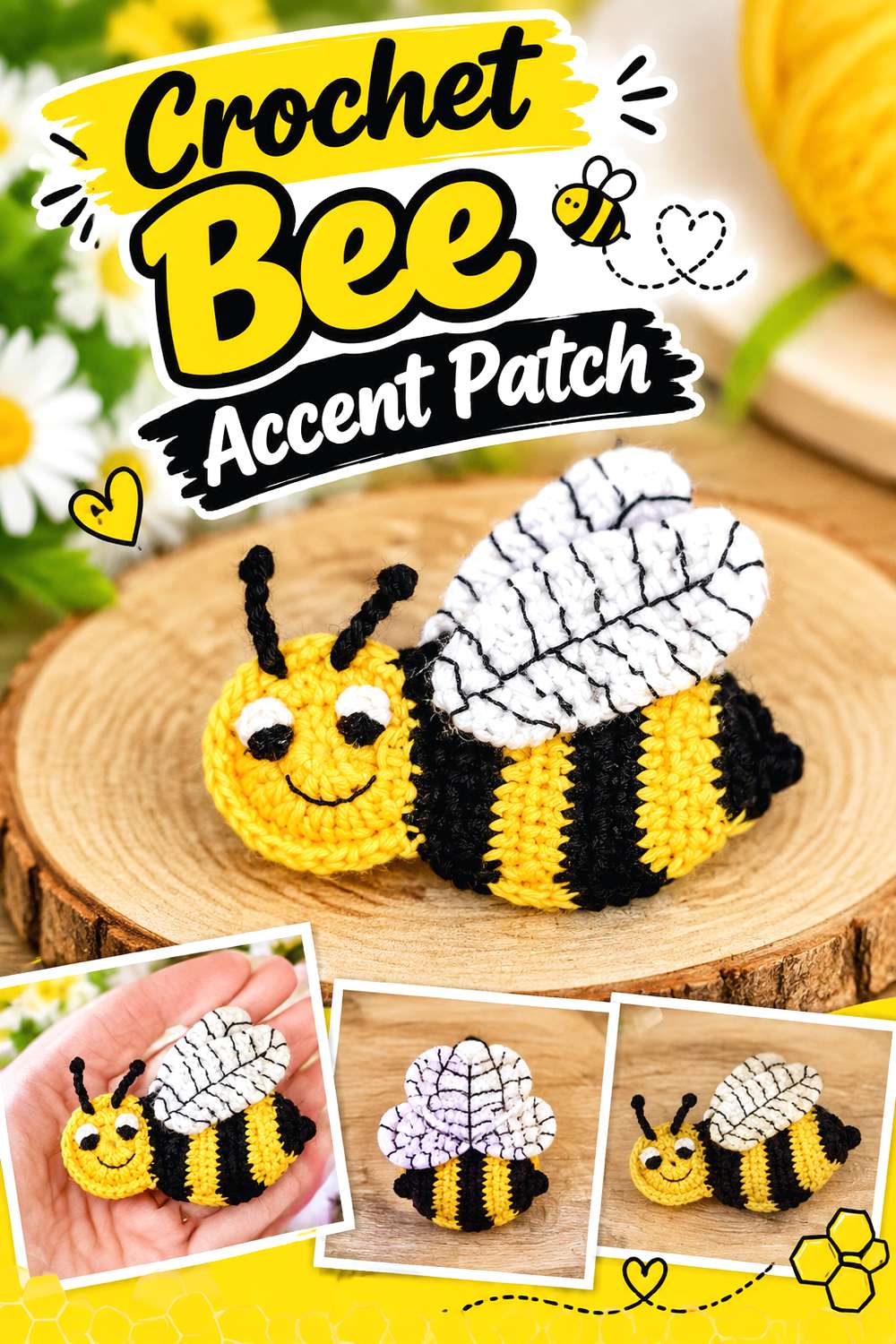 Crochet Bee Accent Patch