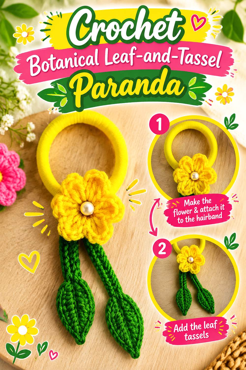 Crochet Botanical Leaf and Tassel Paranda
