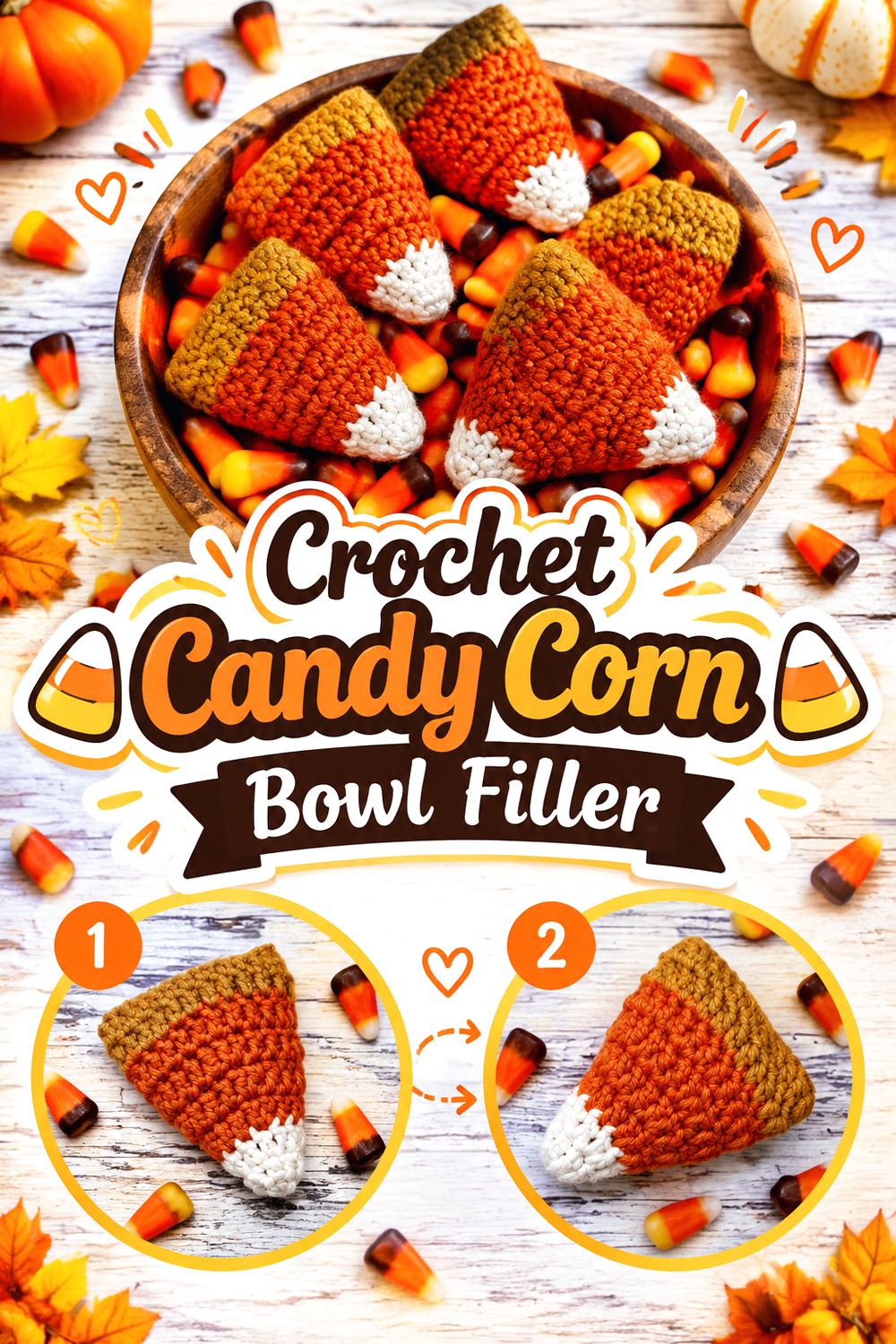 Crochet Candy Corn Bowl Filler