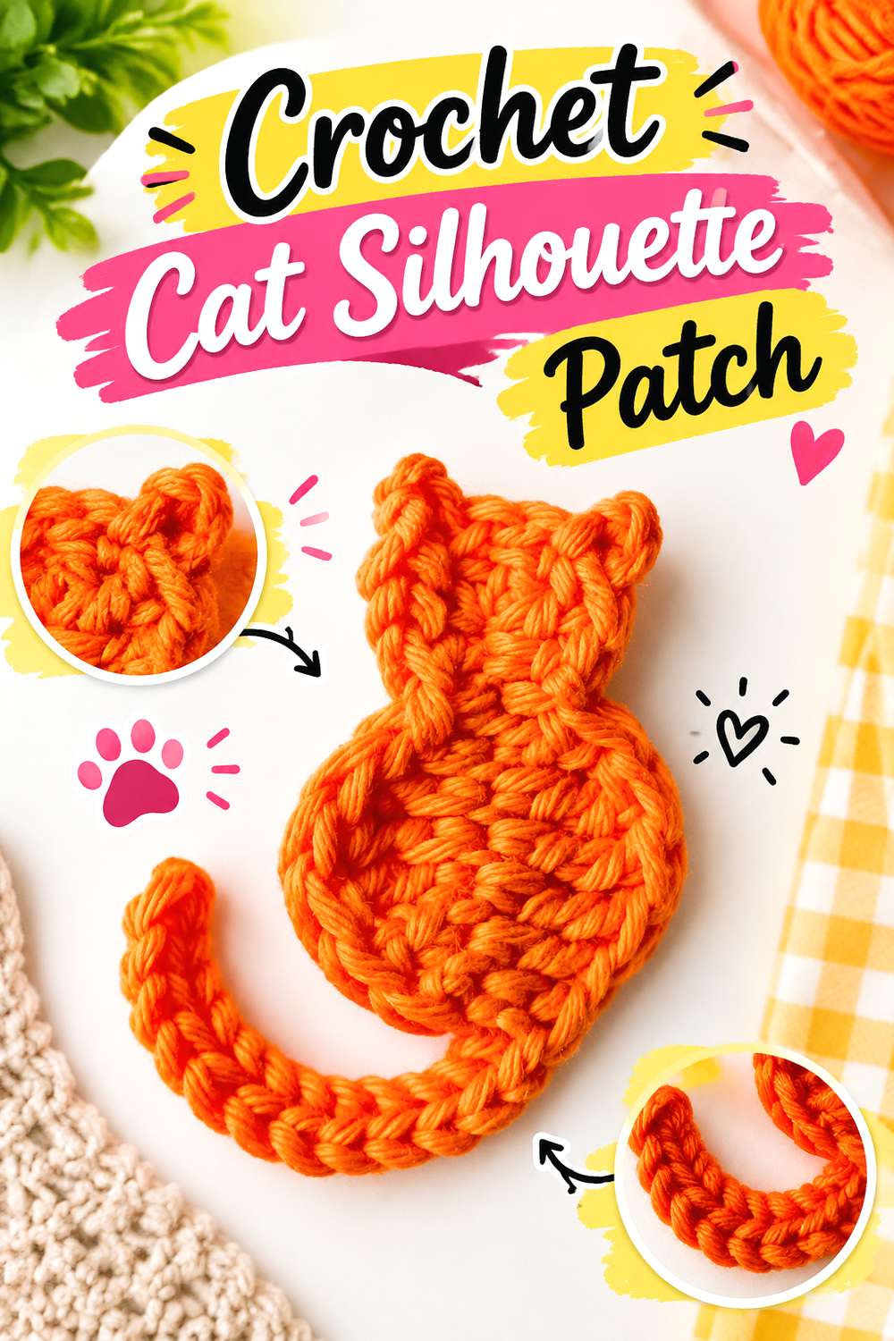 Crochet Cat Silhouette Patch