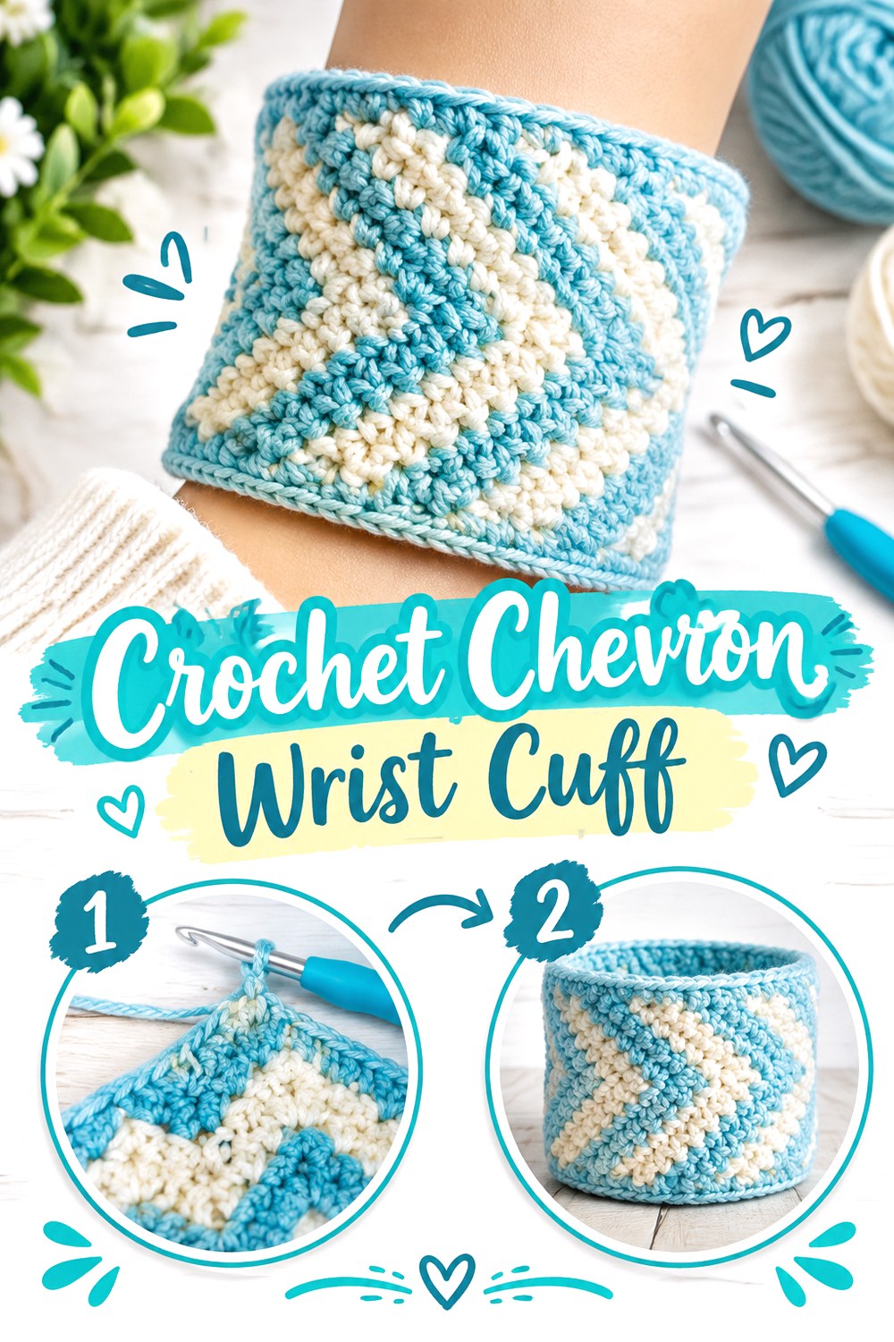 Crochet Chevron Wrist Cuff
