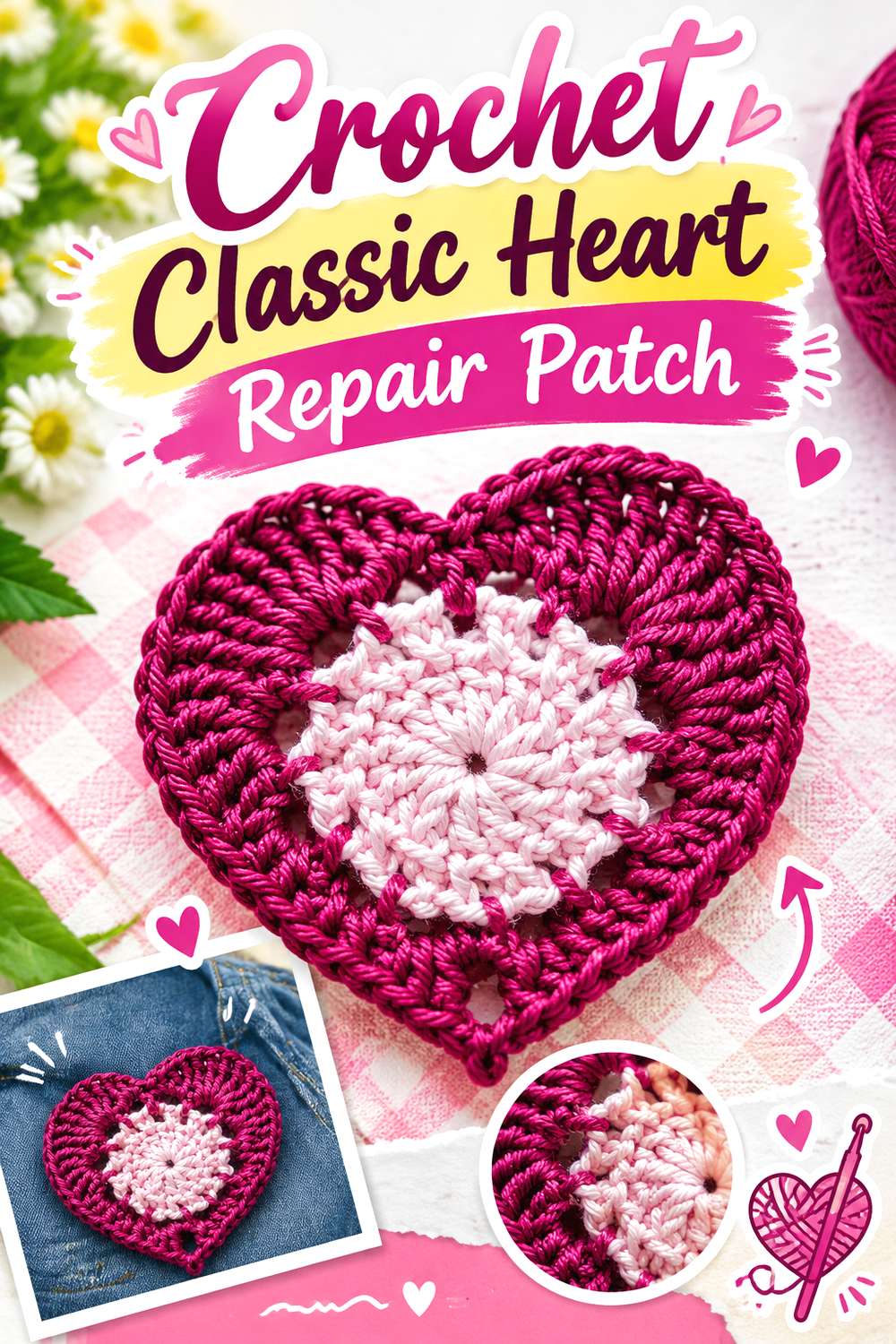 Crochet Classic Heart Repair Patch