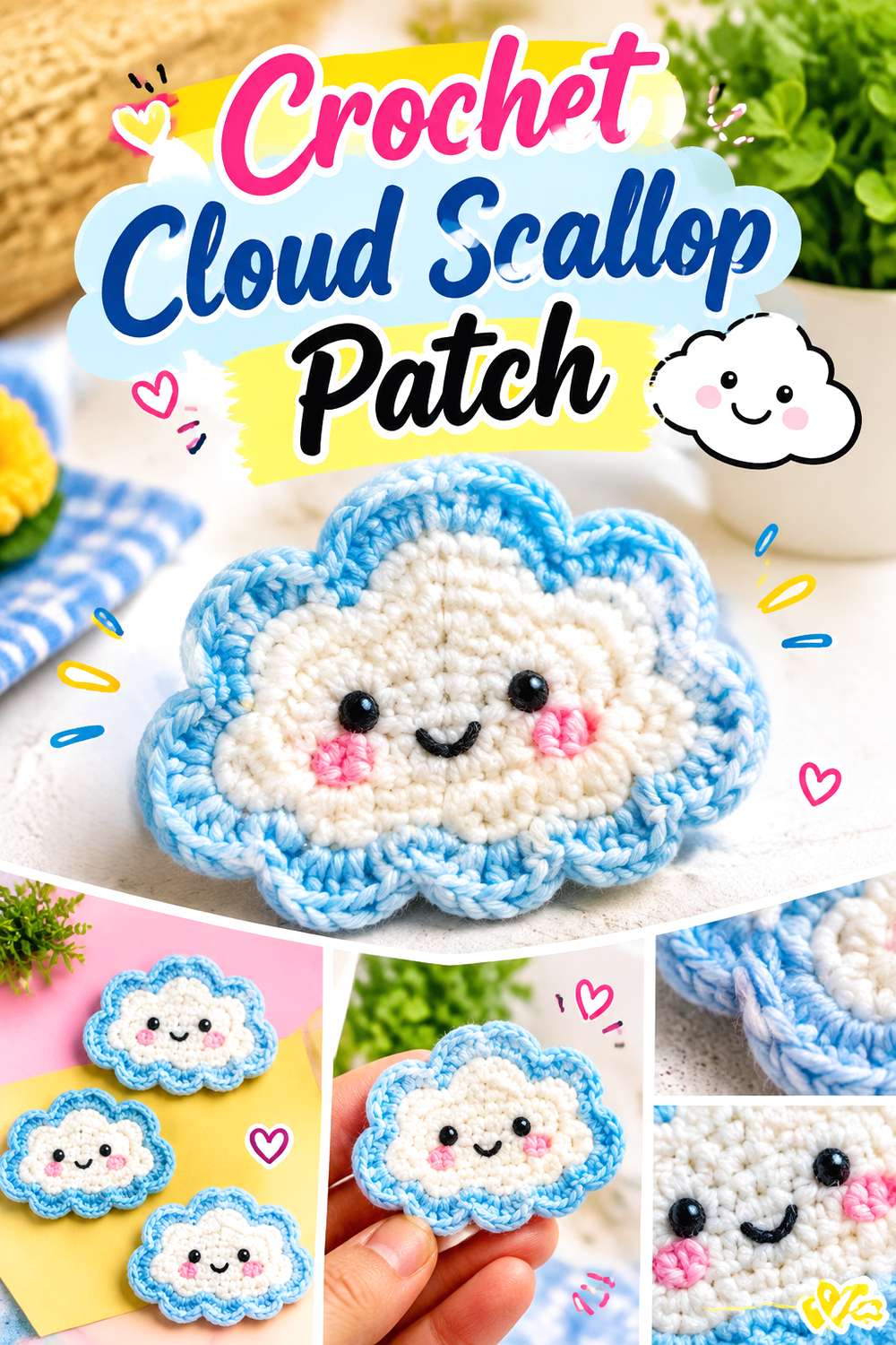 Crochet Cloud Scallop Patch