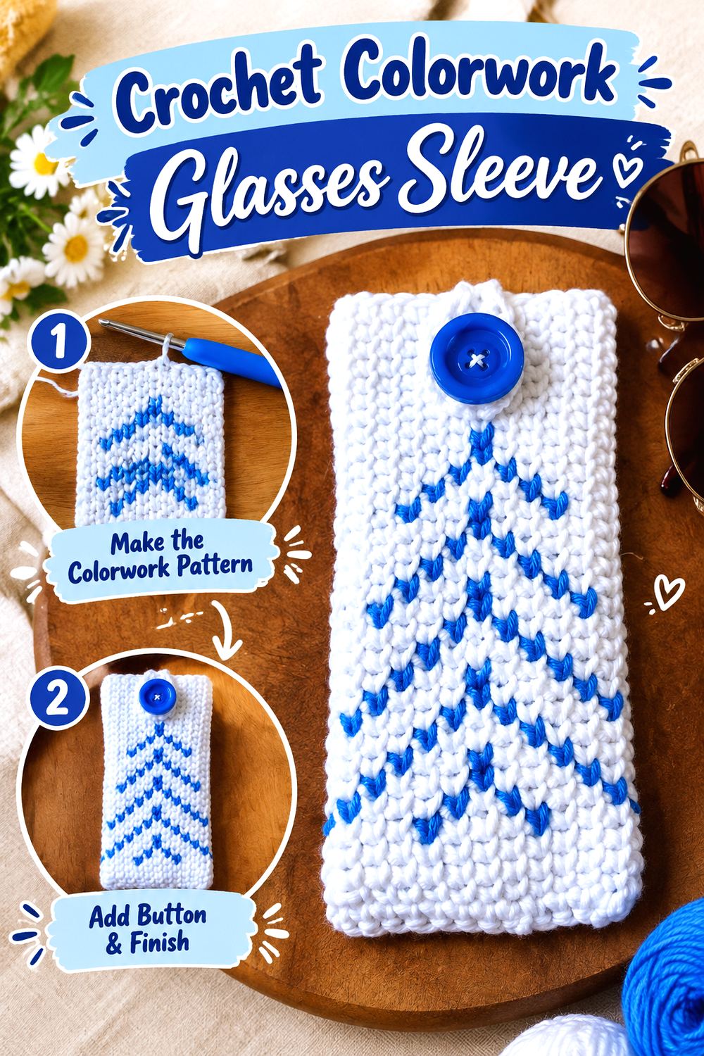 Crochet Colorwork Glasses Sleeve