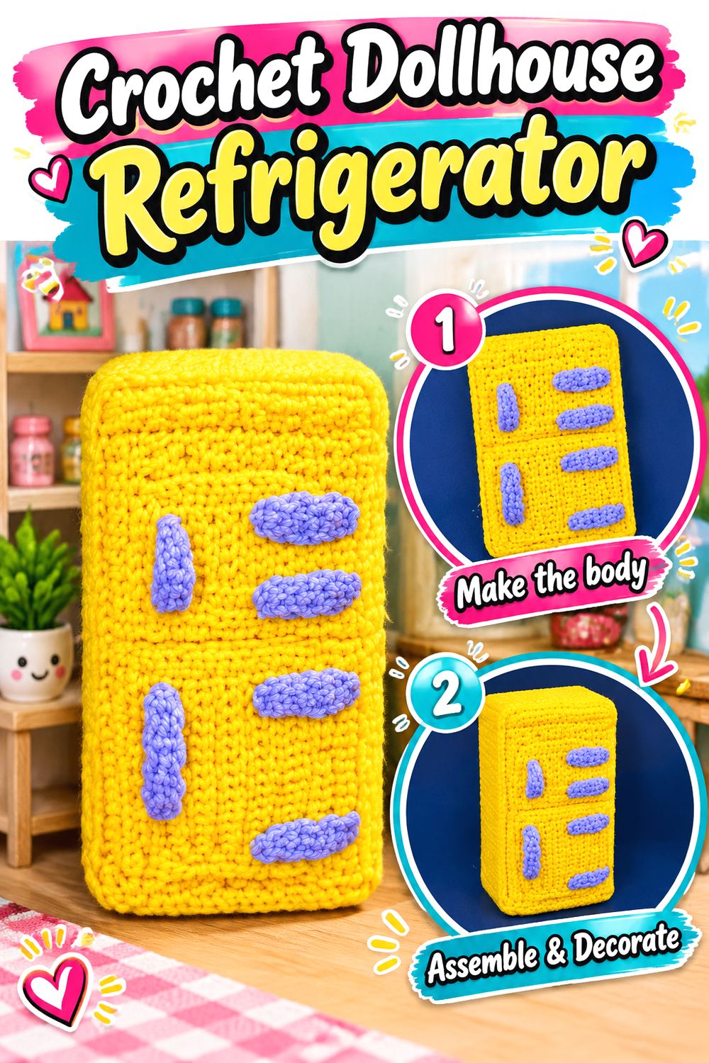 Crochet Dollhouse Refrigerator