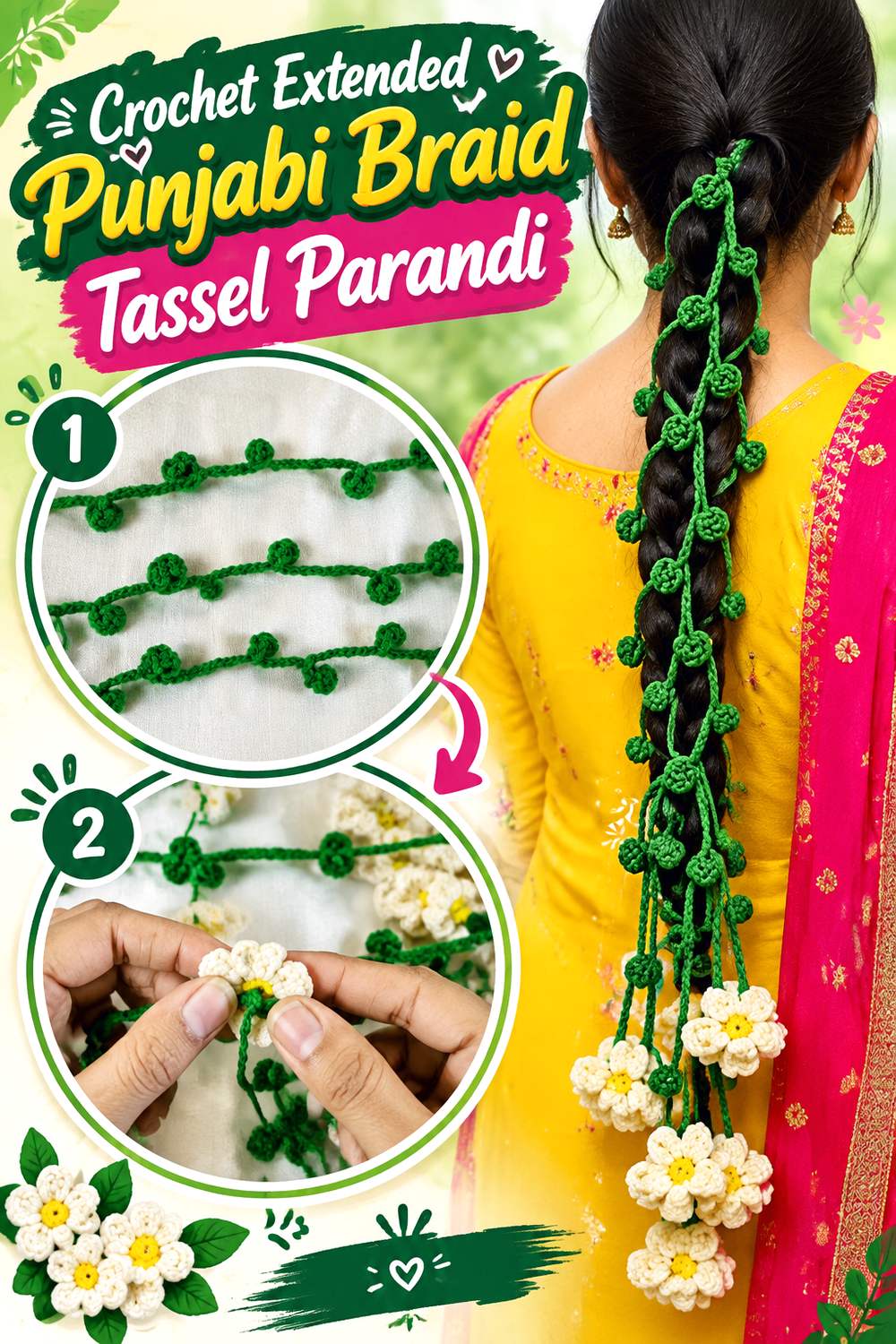 Crochet Extended Punjabi Braid Tassel Parandi